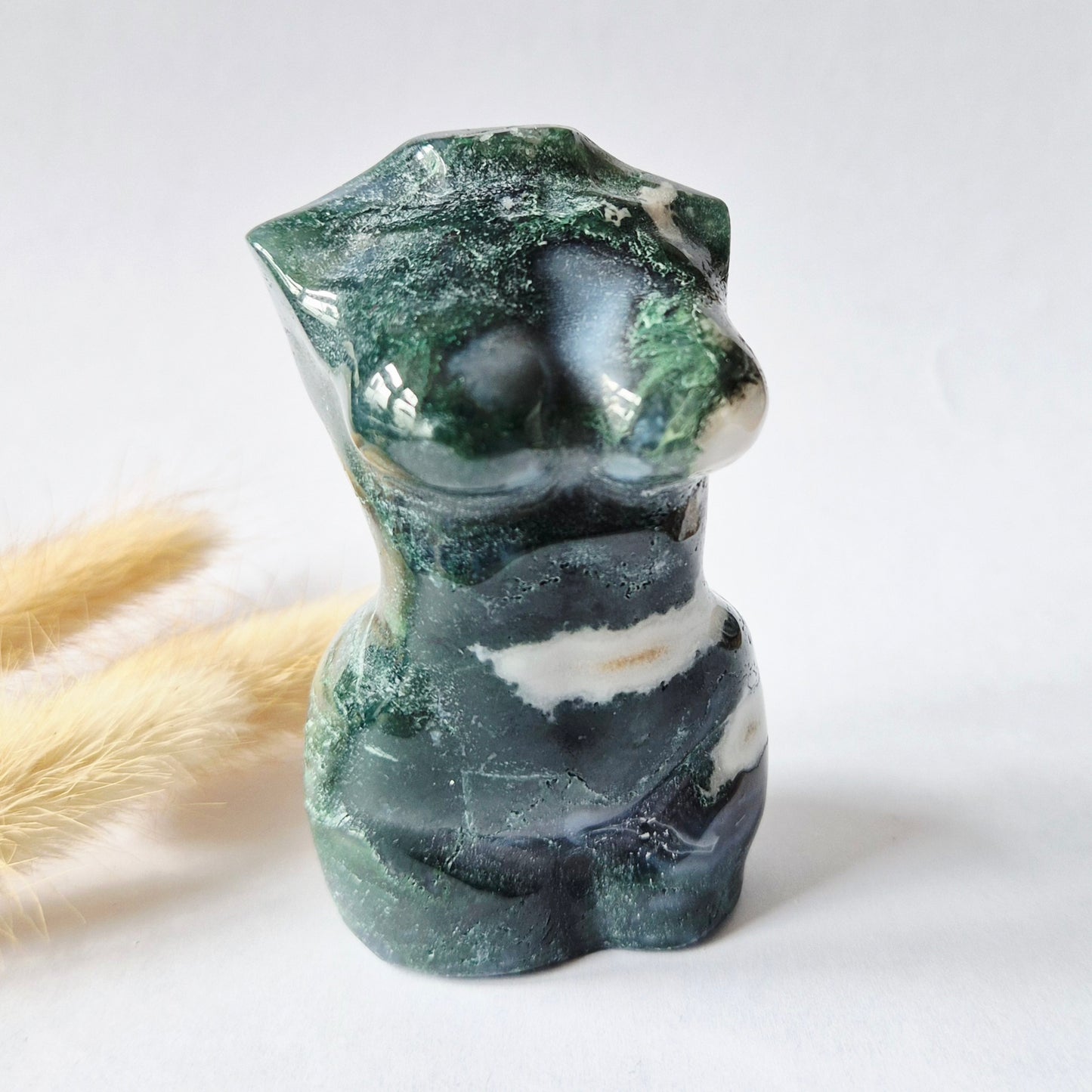 Edelsteinbüste einer Frau (8 cm) - Rosenquarz