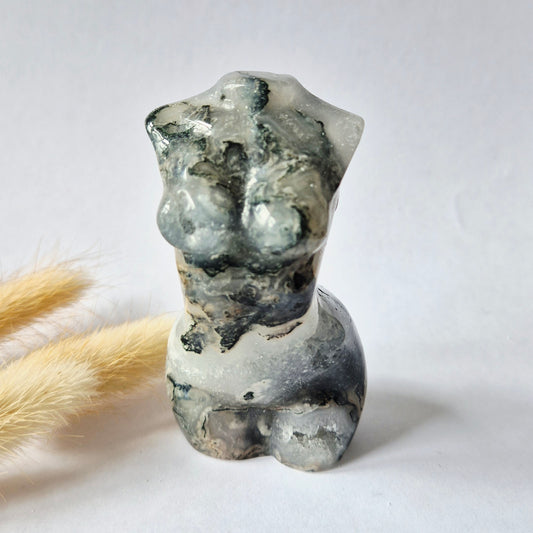 Gemstone Female Body Bust (8 cm) - Rose Quartz