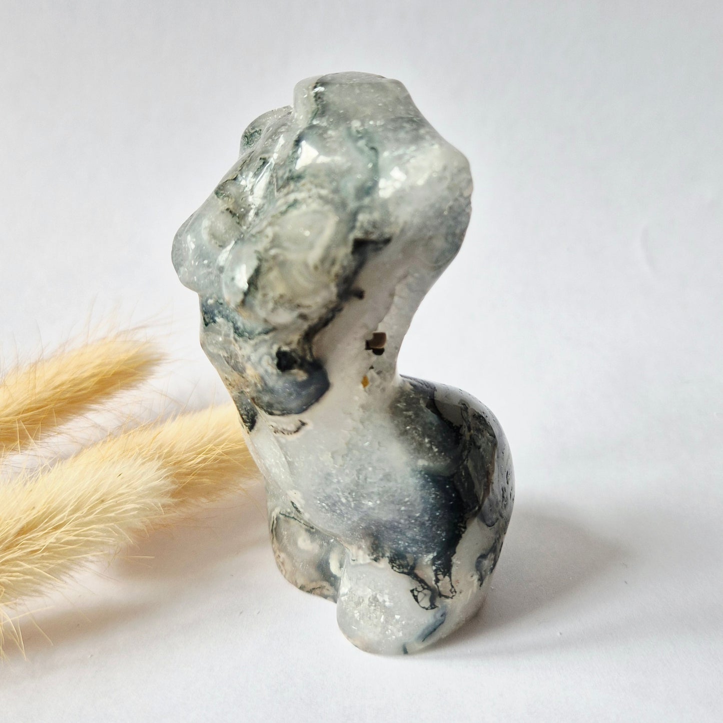 Edelsteinbüste einer Frau (8 cm) - Rosenquarz