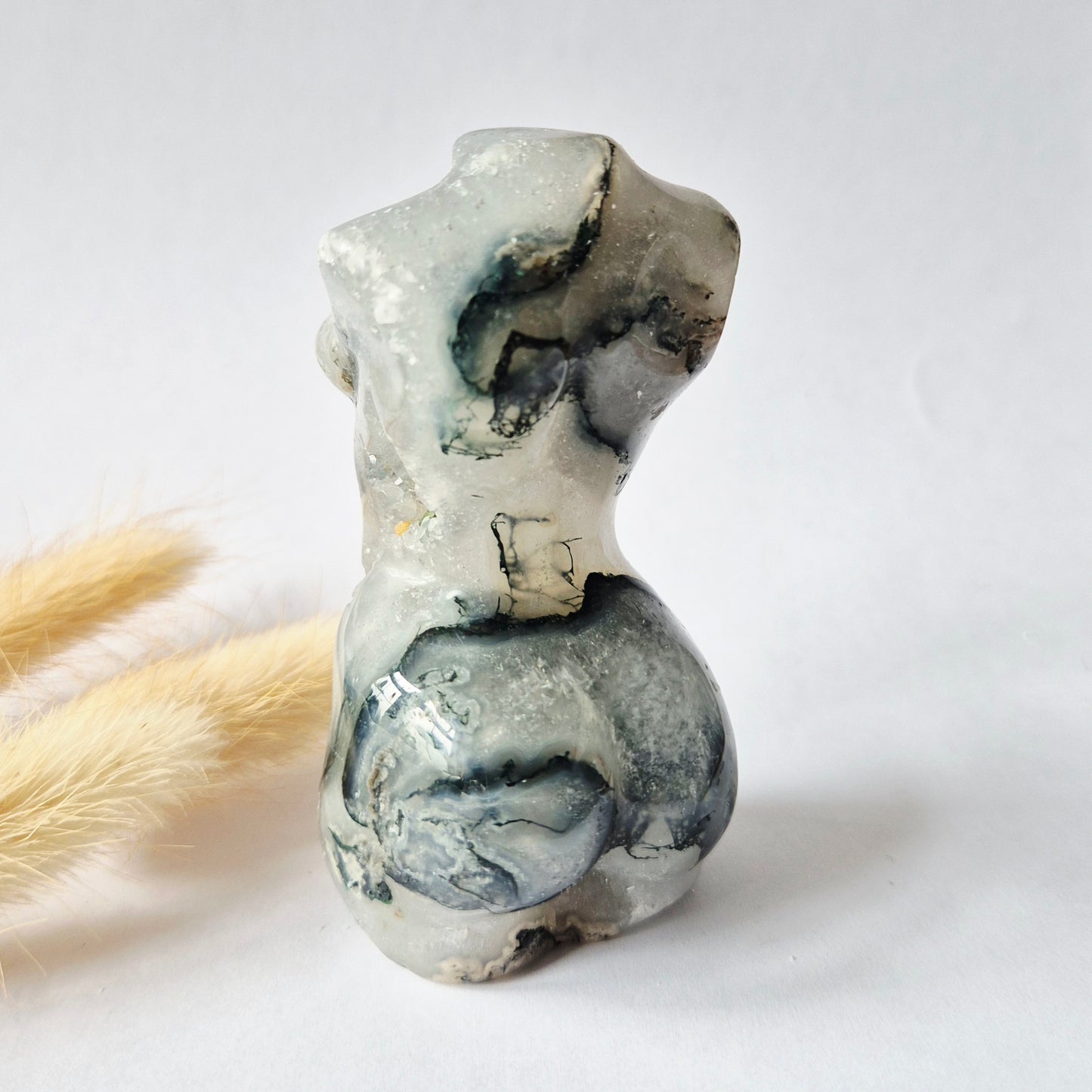 Edelsteinbüste einer Frau (8 cm) - Rosenquarz