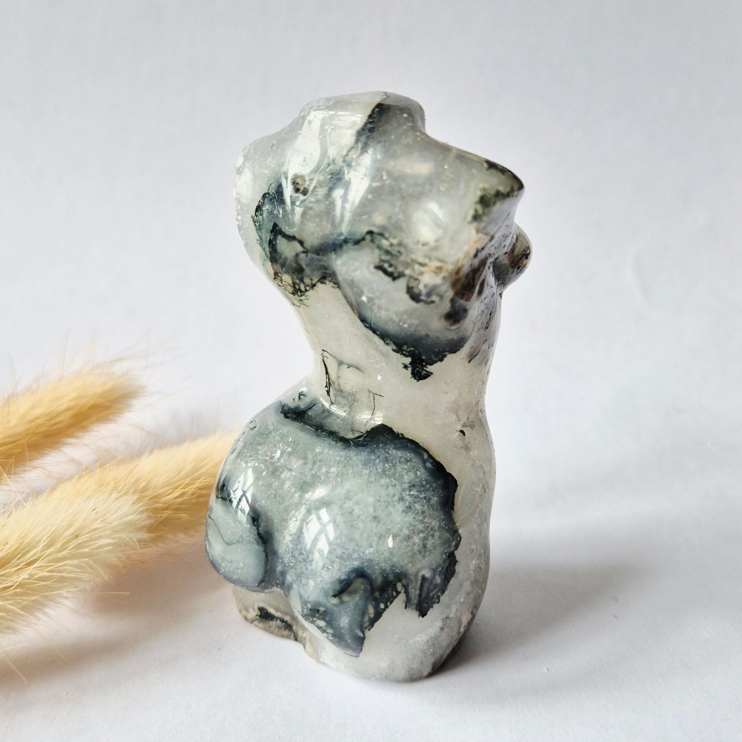 Edelsteinbüste einer Frau (8 cm) - Rosenquarz