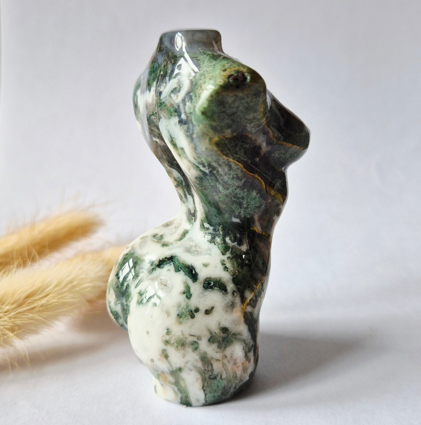 Edelsteinbüste einer Frau (8 cm) - Rosenquarz