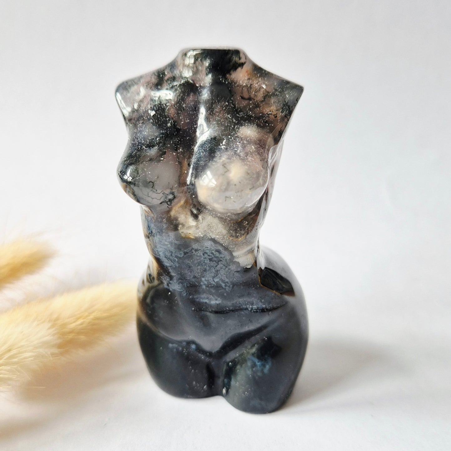 Edelsteinbüste einer Frau (8 cm) - Rosenquarz