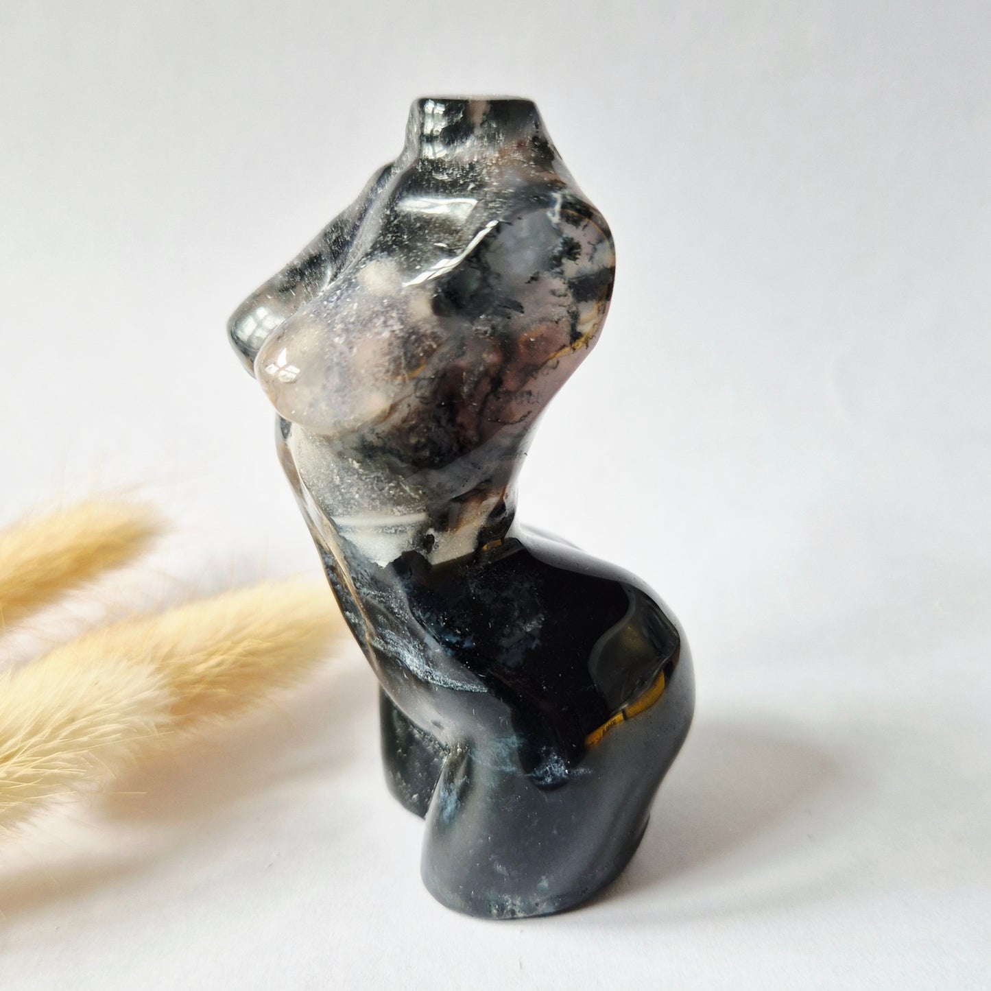 Edelsteinbüste einer Frau (8 cm) - Rosenquarz