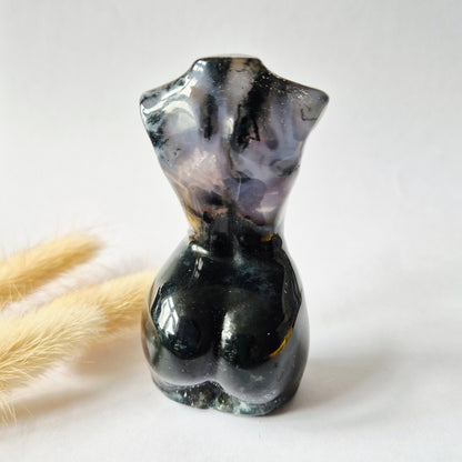 Edelsteinbüste einer Frau (8 cm) - Rosenquarz