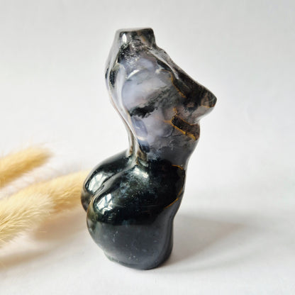Edelsteinbüste einer Frau (8 cm) - Rosenquarz