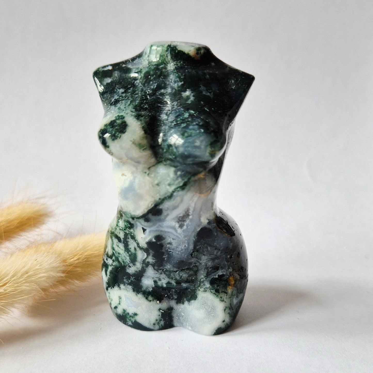 Edelsteinbüste einer Frau (8 cm) - Rosenquarz