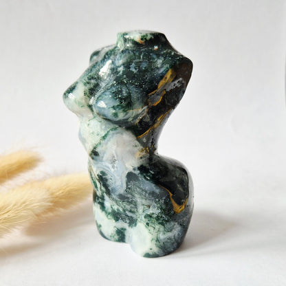 Edelsteinbüste einer Frau (8 cm) - Rosenquarz