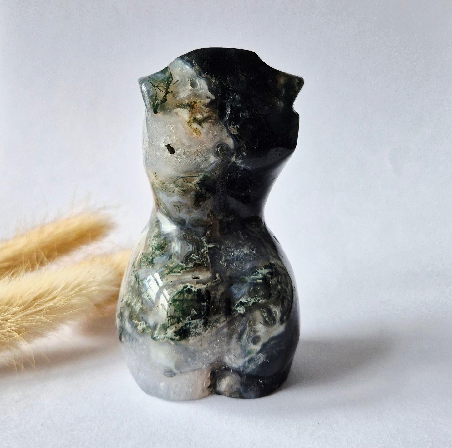 Edelsteinbüste einer Frau (8 cm) - Rosenquarz