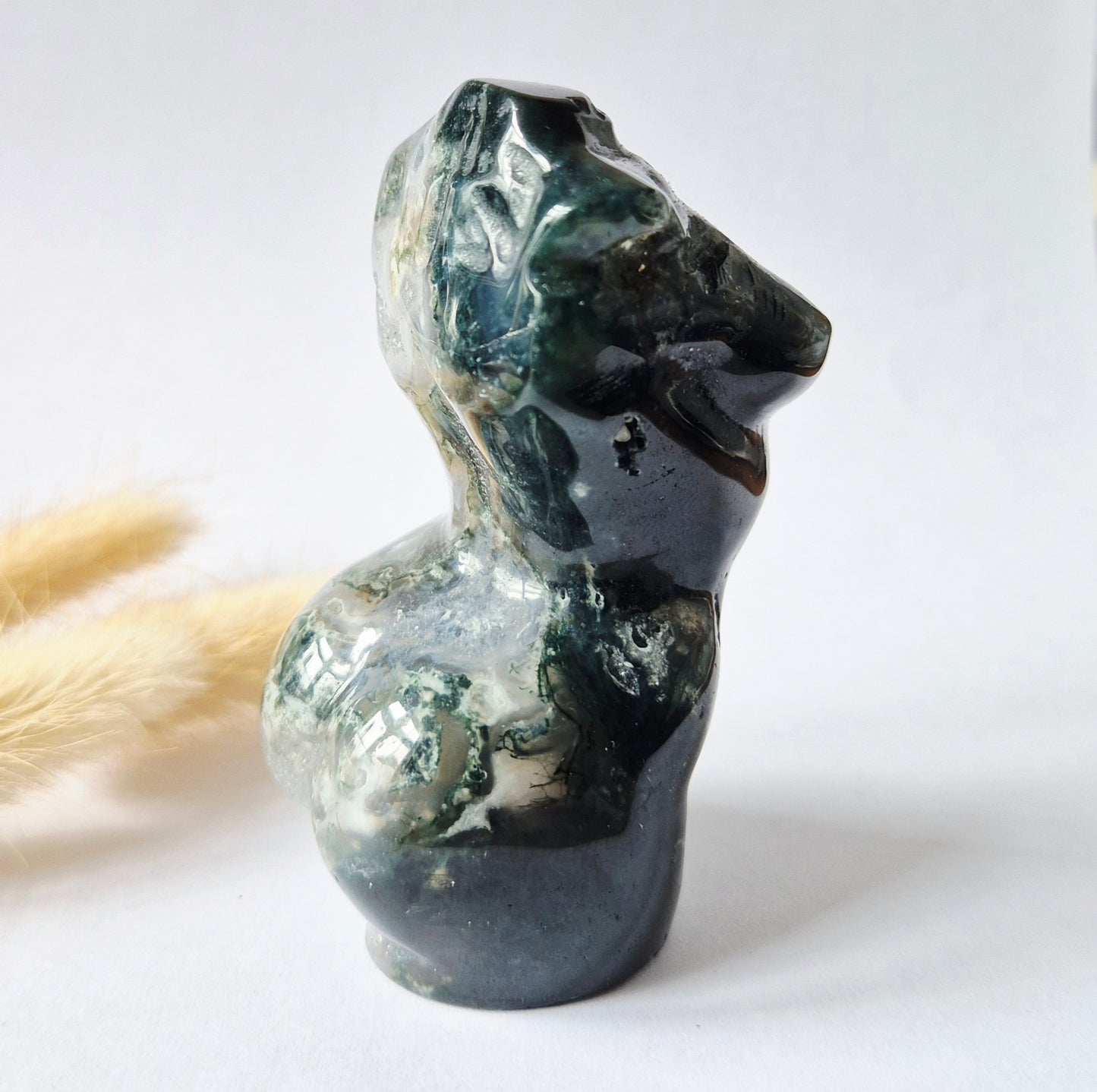Edelsteinbüste einer Frau (8 cm) - Rosenquarz