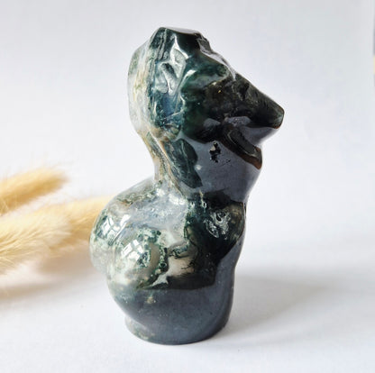 Edelsteinbüste einer Frau (8 cm) - Rosenquarz