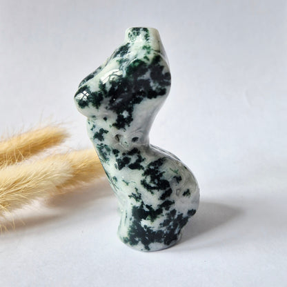 Edelsteinbüste einer Frau (8 cm) - Rosenquarz