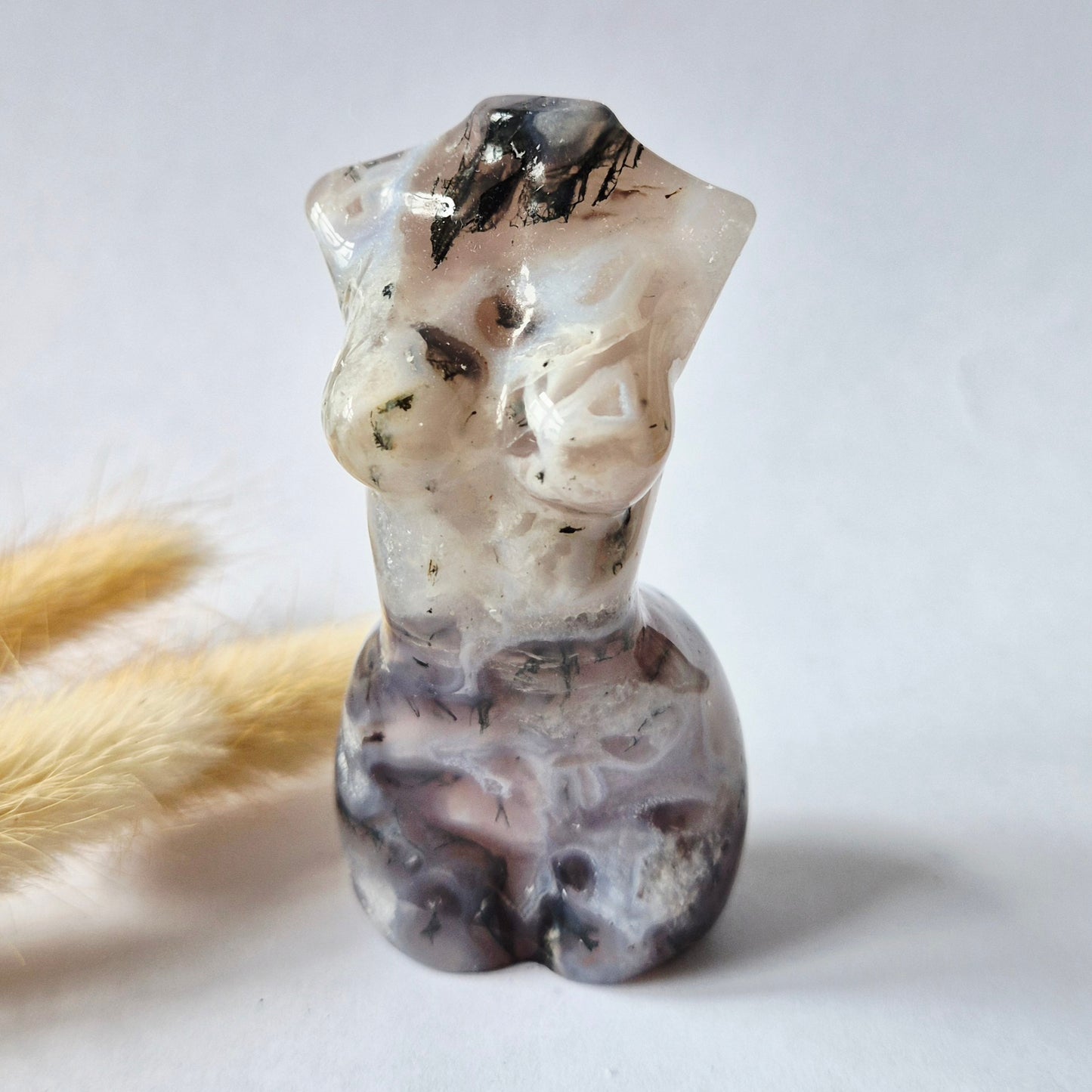 Edelsteinbüste einer Frau (8 cm) - Rosenquarz