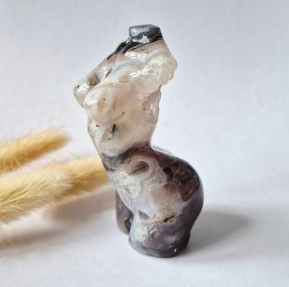 Edelsteinbüste einer Frau (8 cm) - Rosenquarz