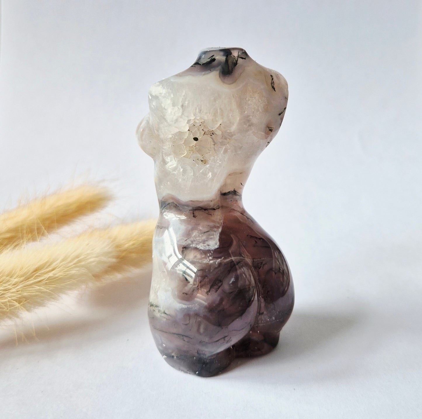 Edelsteinbüste einer Frau (8 cm) - Rosenquarz