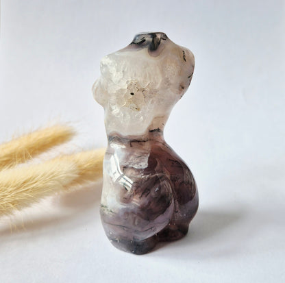 Edelsteinbüste einer Frau (8 cm) - Rosenquarz