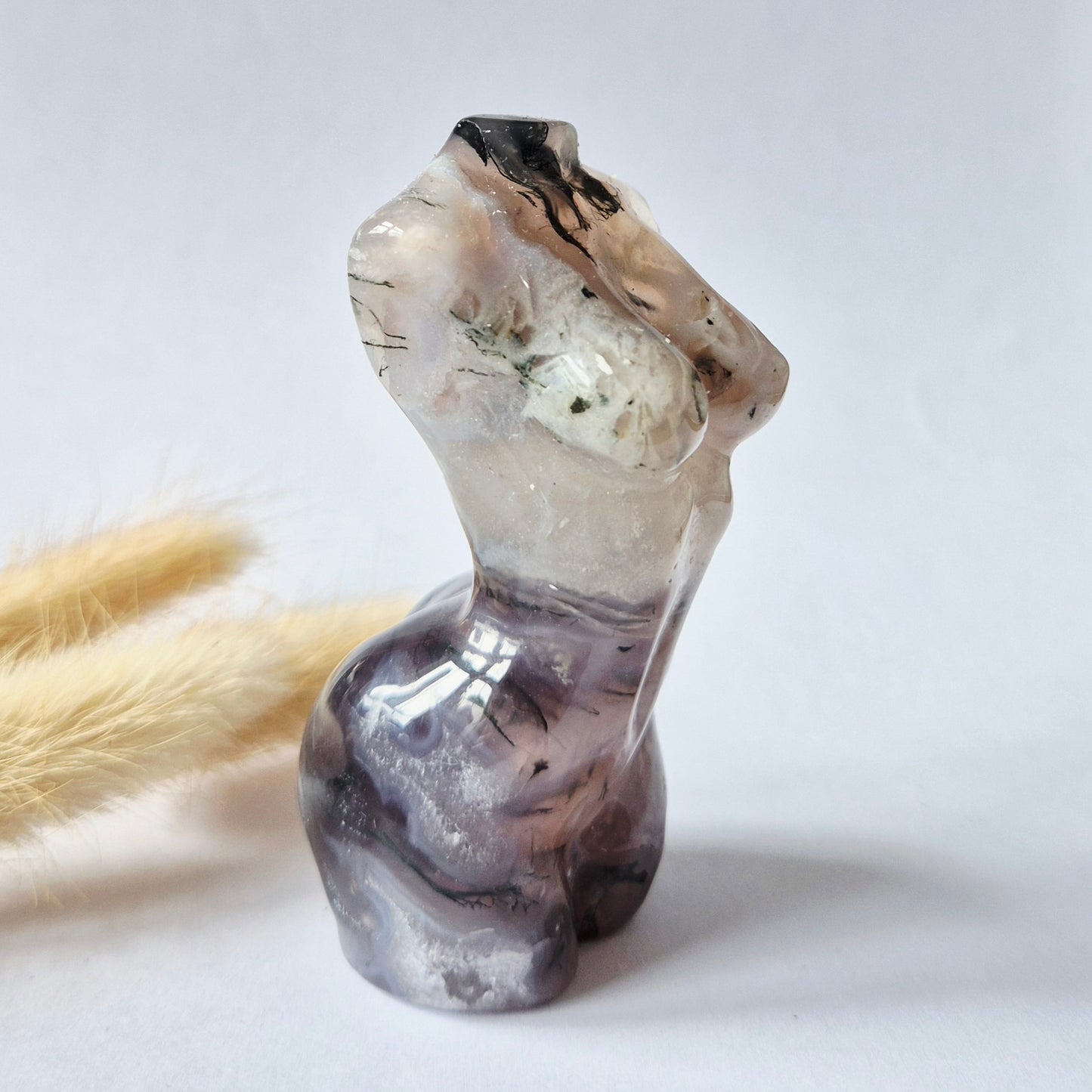 Edelsteinbüste einer Frau (8 cm) - Rosenquarz