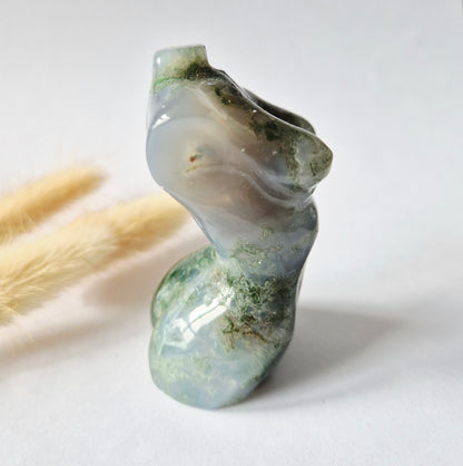 Edelsteinbüste einer Frau (8 cm) - Rosenquarz