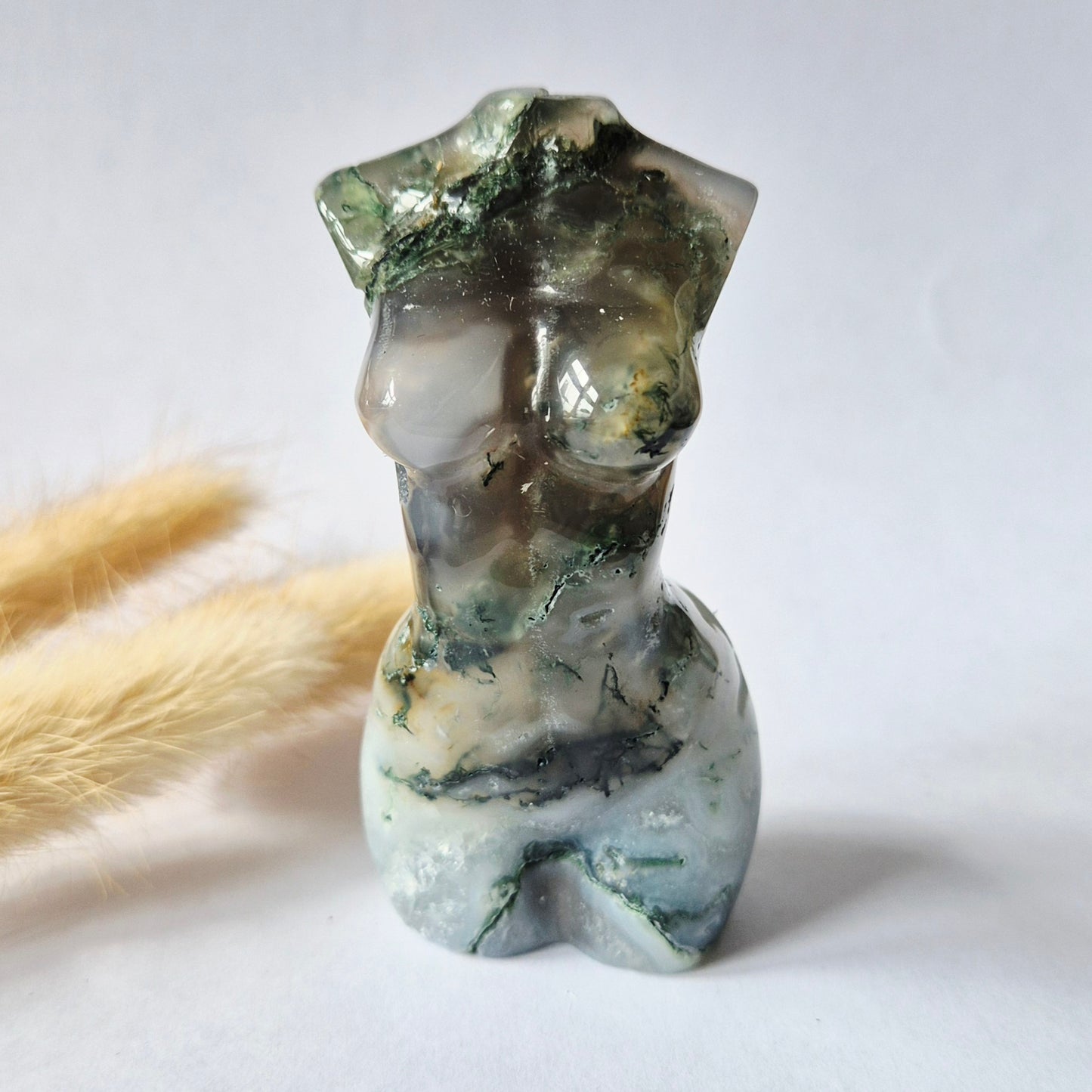 Edelsteinbüste einer Frau (8 cm) - Rosenquarz
