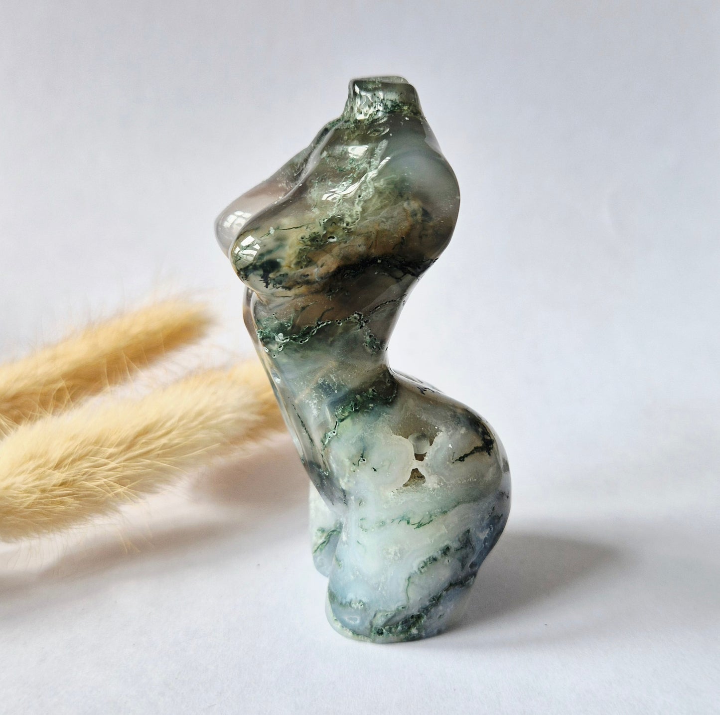 Edelsteinbüste einer Frau (8 cm) - Rosenquarz