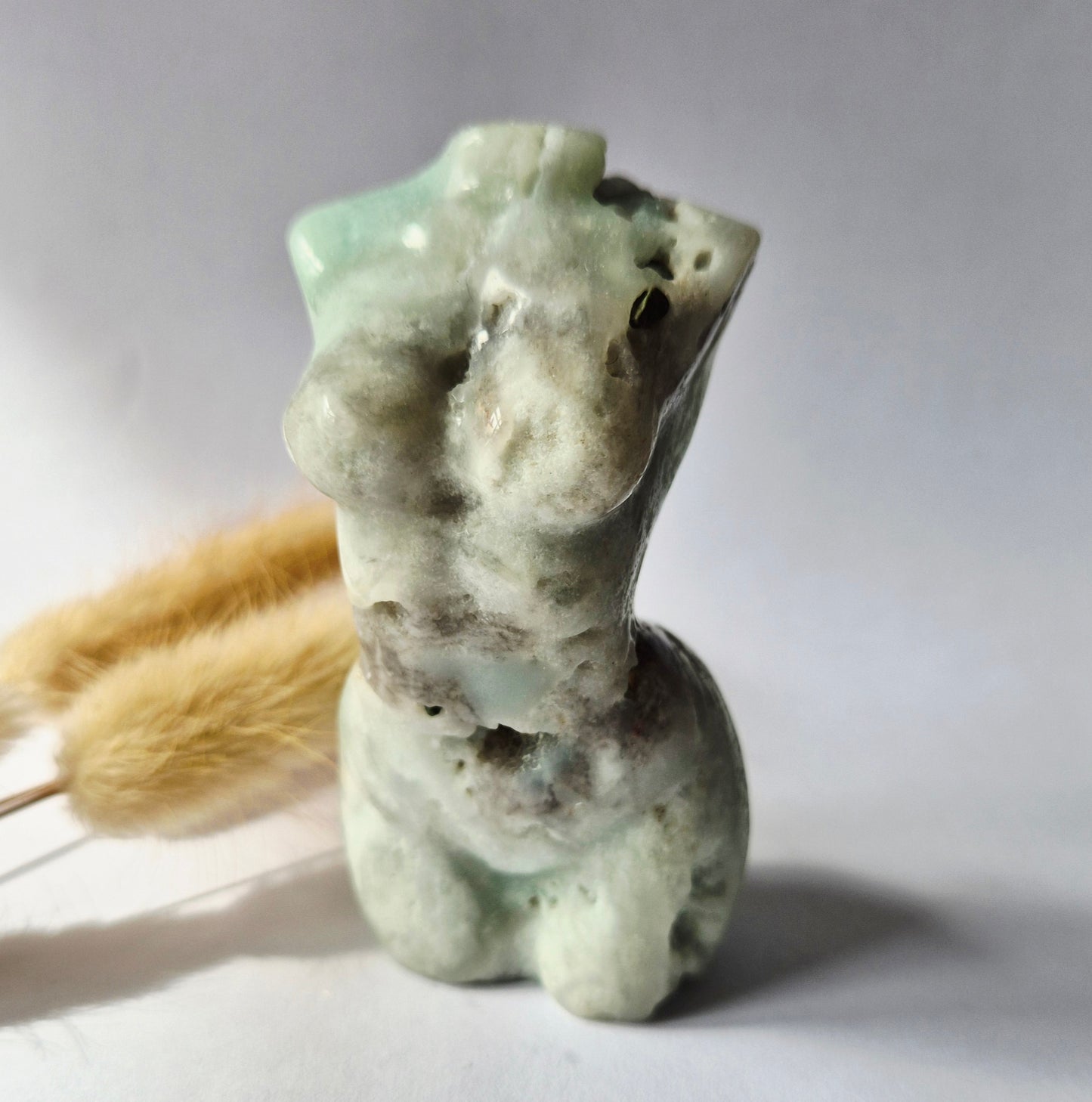 Edelsteinbüste einer Frau (8 cm) - Rosenquarz