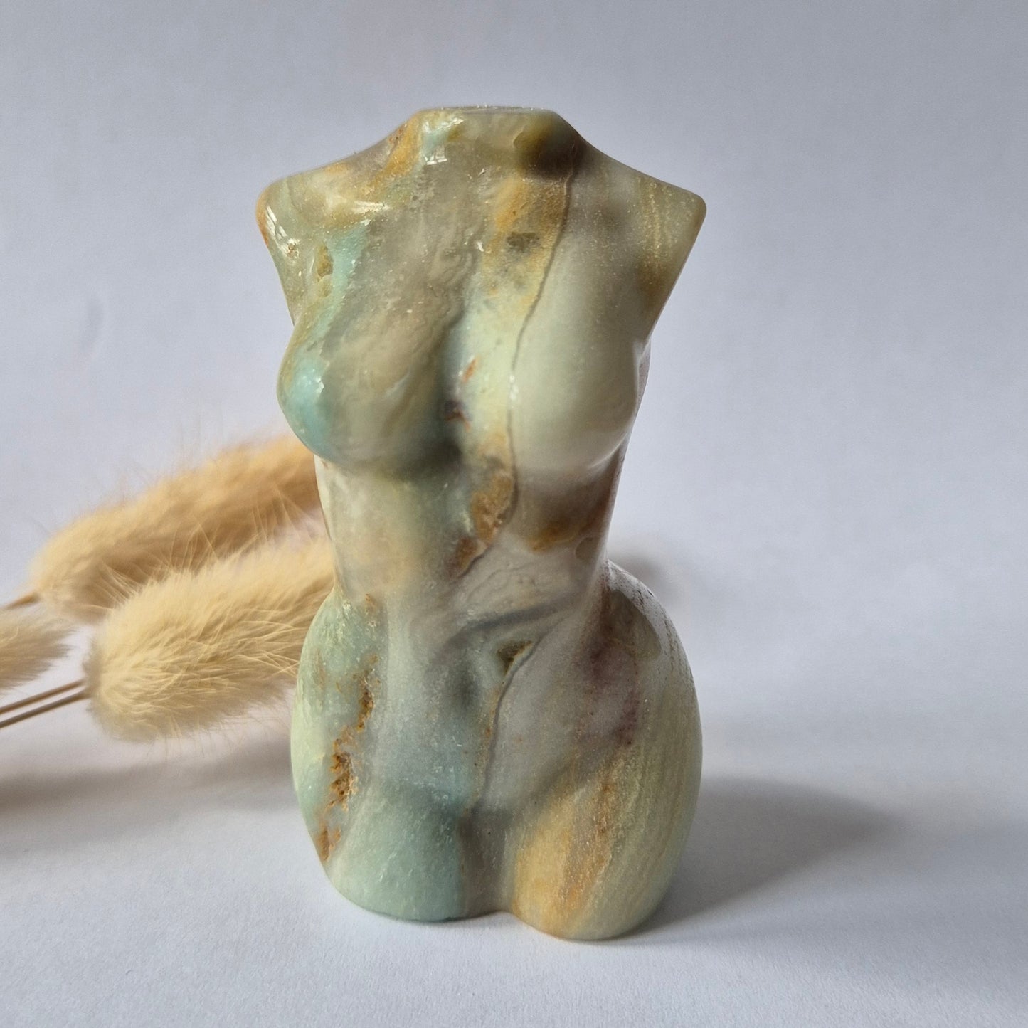 Edelsteinbüste einer Frau (8 cm) - Rosenquarz