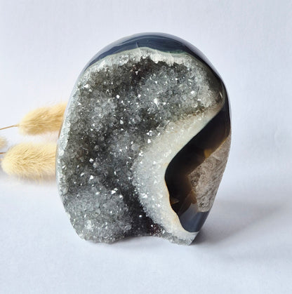 Druzy Agate - Teardrop Drop Standing Gemstone Crystal - C. 158gram