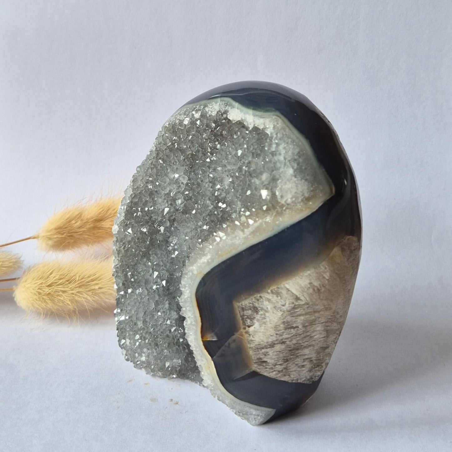 Druzy Agate - Teardrop Drop Standing Gemstone Crystal - C. 158gram