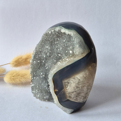 Druzy Agate - Teardrop Drop Standing Gemstone Crystal - C. 158gram