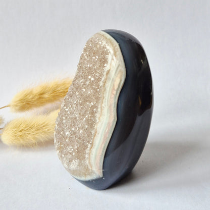 Druzy Agaat uit Uruguay – 380 gram #153 | Natuurlijke Geode Edelsteen