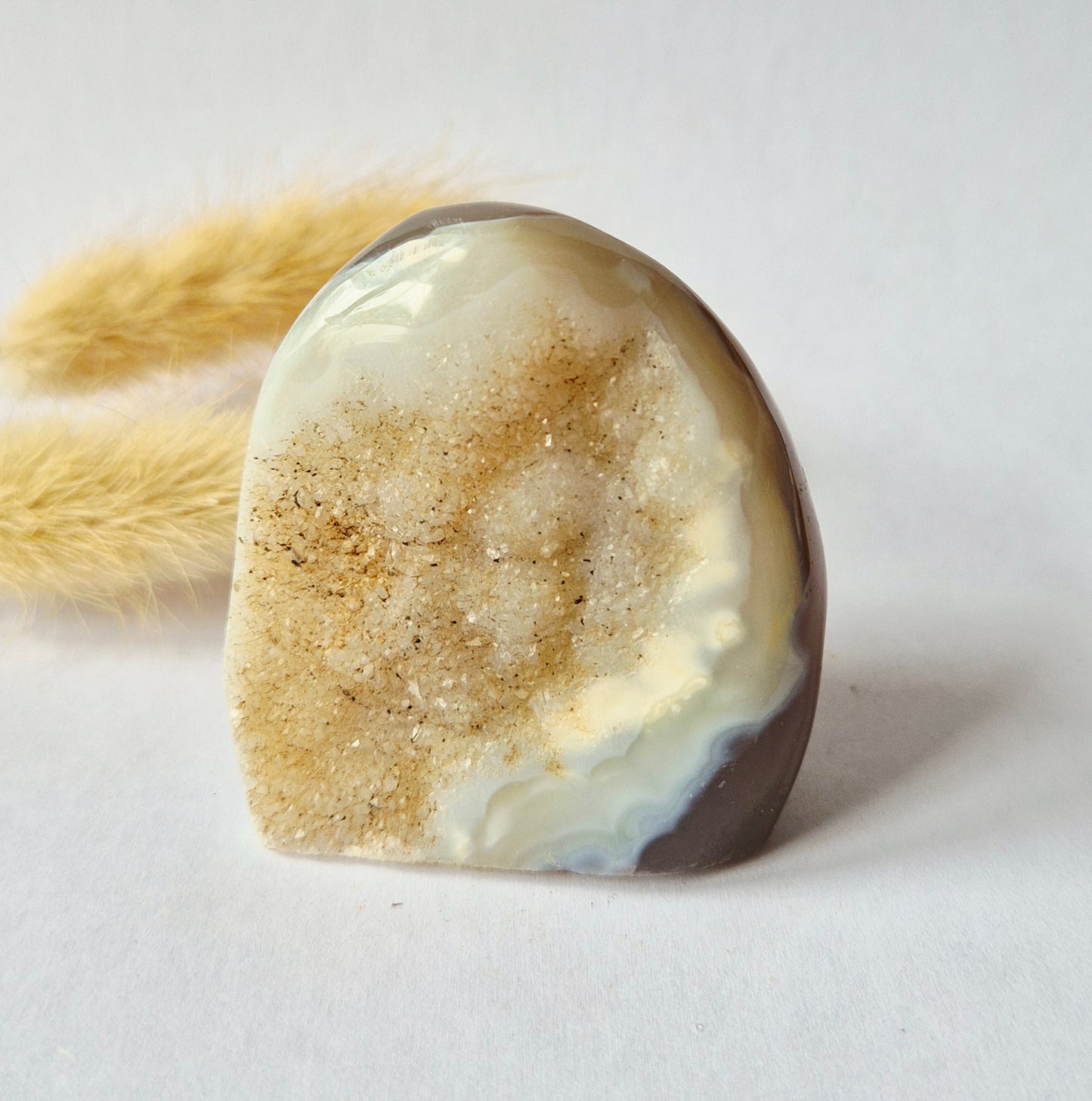 Druzy Agaat uit Uruguay – 124 gram #155 | Natuurlijke Geode Edelsteen