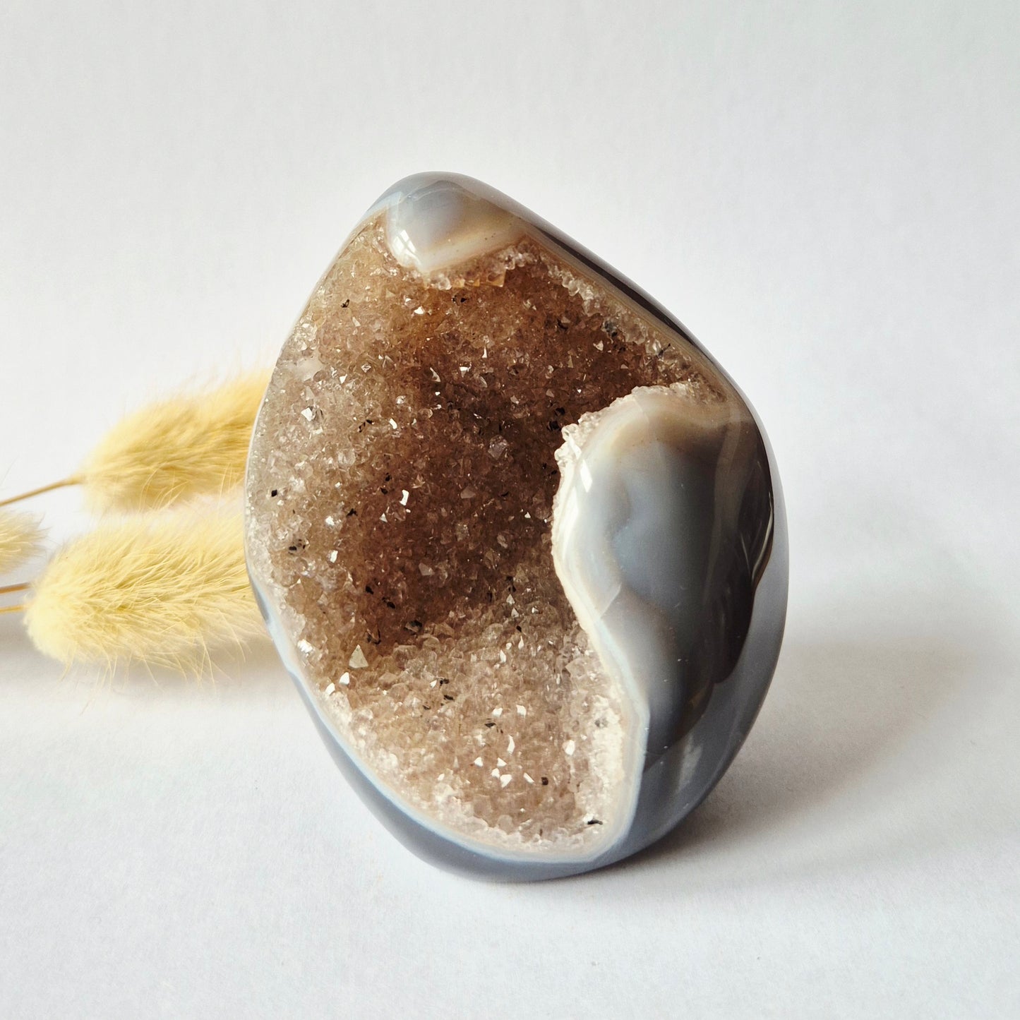 Druzy Agaat uit Uruguay – 259 gram #161 | Natuurlijke Geode Edelsteen