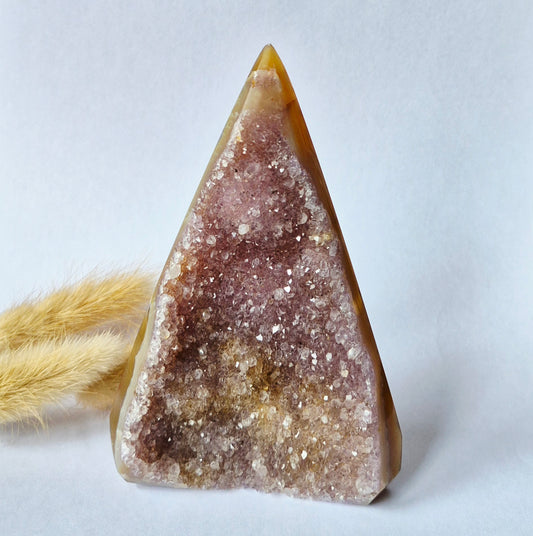 Druzy Agate - Teardrop Drop Standing Gemstone Crystal - C. 158gram