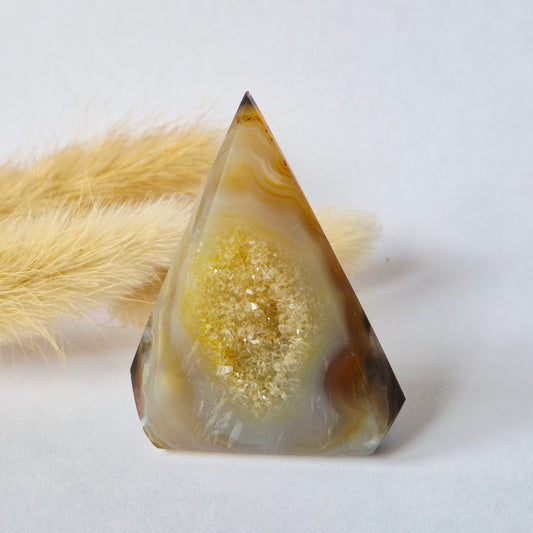 Druzy Agate - Teardrop Drop Standing Gemstone Crystal - C. 158gram