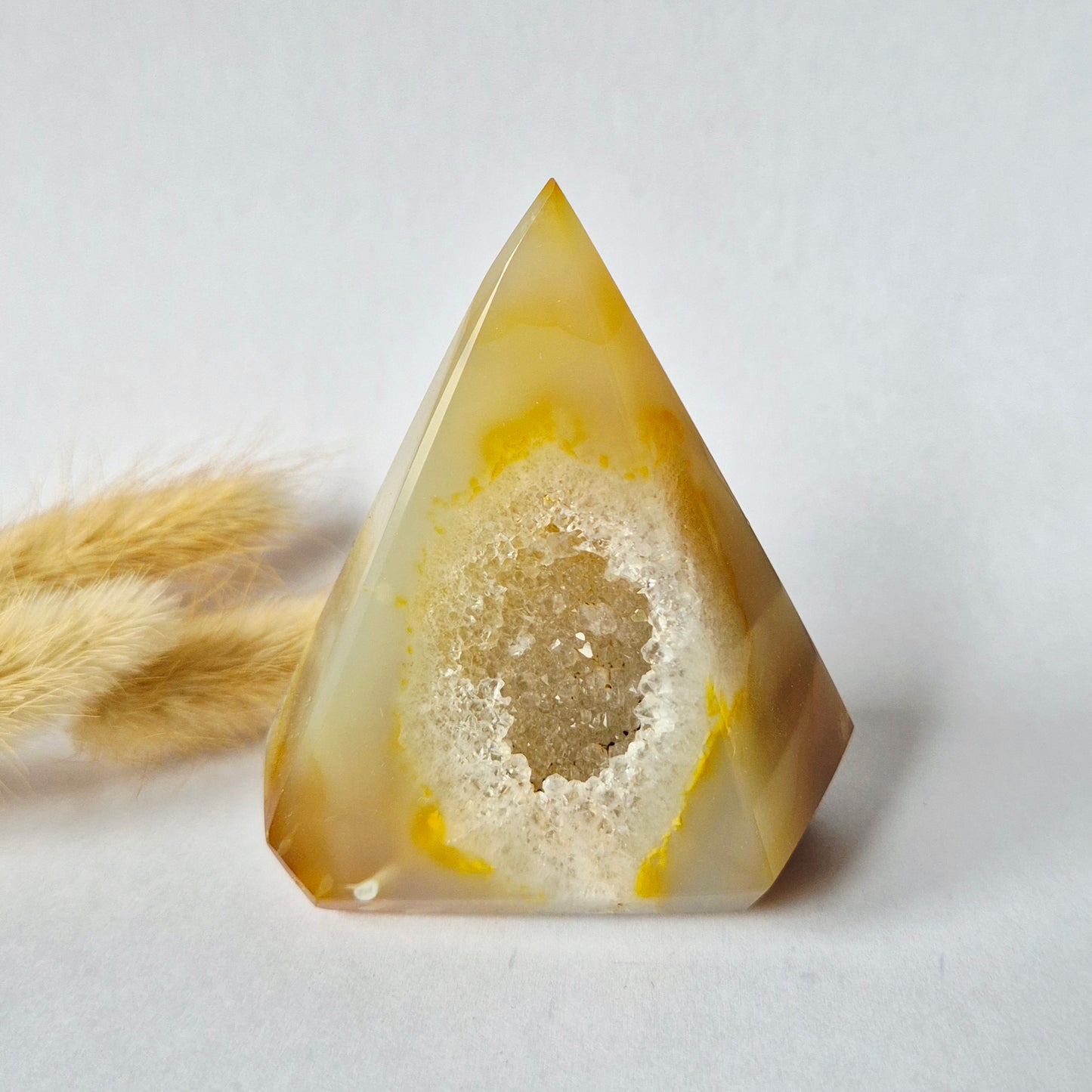 Druzy Grijze Agaat Diamant Staande Edelsteen Kristal - #44 211g