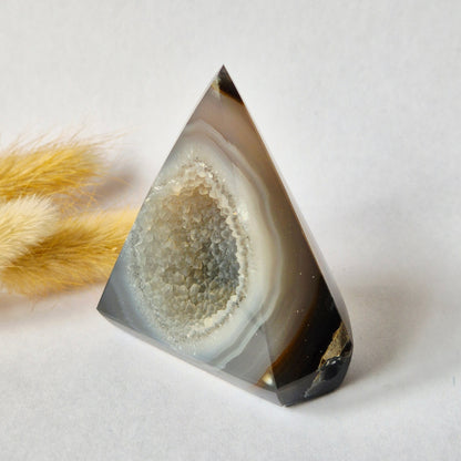 Druzy Grijze Agaat Diamant Staande Edelsteen Kristal - #45 123g