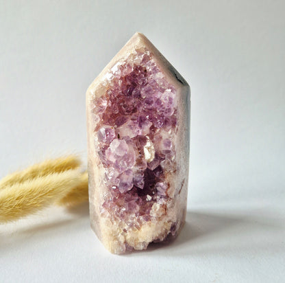 Roze Amethist Druzy Toren #1 316 Gram – Natuurlijke Pink Amethyst uit Brazilië