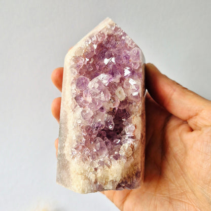 Roze Amethist Druzy Toren #1 316 Gram – Natuurlijke Pink Amethyst uit Brazilië