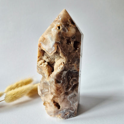 Druzy Roze Amethist Toren XL – 711 gram | Unieke Edelsteen met Sprankelende Kristallen