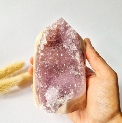 Roze Amethist Druzy Toren #6 520 Gram – Natuurlijke Pink Amethyst uit Brazilië
