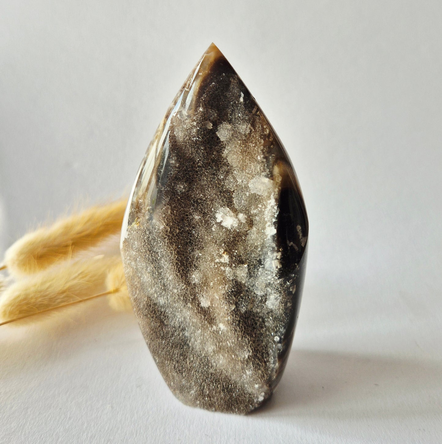 Edelsteen Druzy Sphalerite Flame Sculptuur 113g