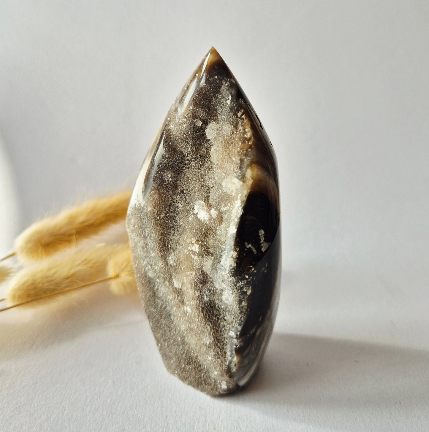 Edelsteen Druzy Sphalerite Flame Sculptuur 113g