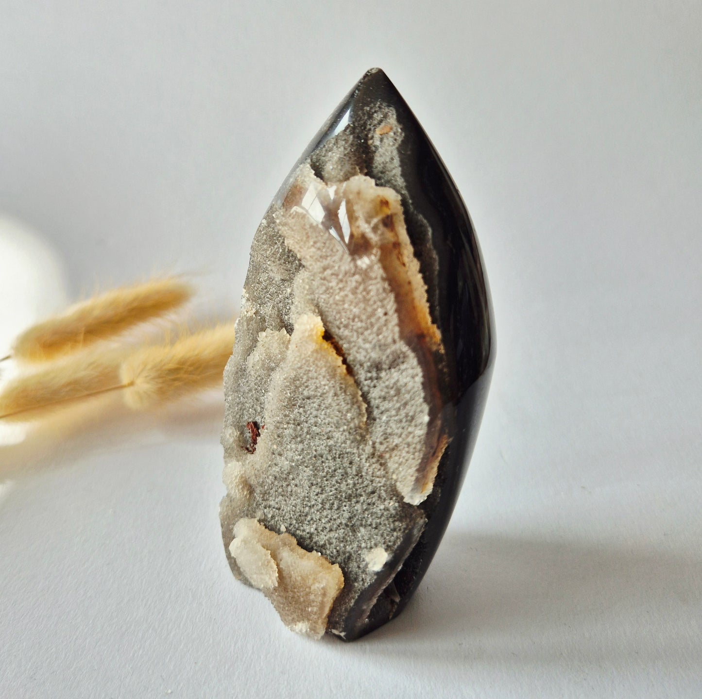 Edelsteen Druzy Sphalerite Flame Sculptuur 141g