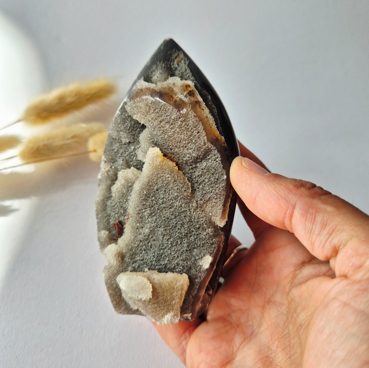 Edelsteen Druzy Sphalerite Flame Sculptuur 141g