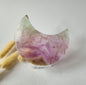 XL Large Rainbow Fluorite Heart including Metal Stand - #1. 13x13cm 636grams