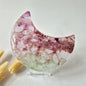 XL Large Rainbow Fluorite Heart including Metal Stand - #1. 13x13cm 636grams