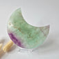 XL Large Rainbow Fluorite Heart including Metal Stand - #1. 13x13cm 636grams