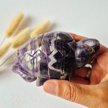 XL Amethyst Agate Gemstone Moon (346 g) – Including Stand - #5