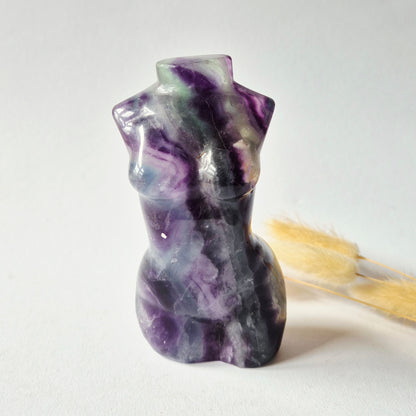 Regenboog Fluoriet Vrouwenlichaam Carving – 509 gram