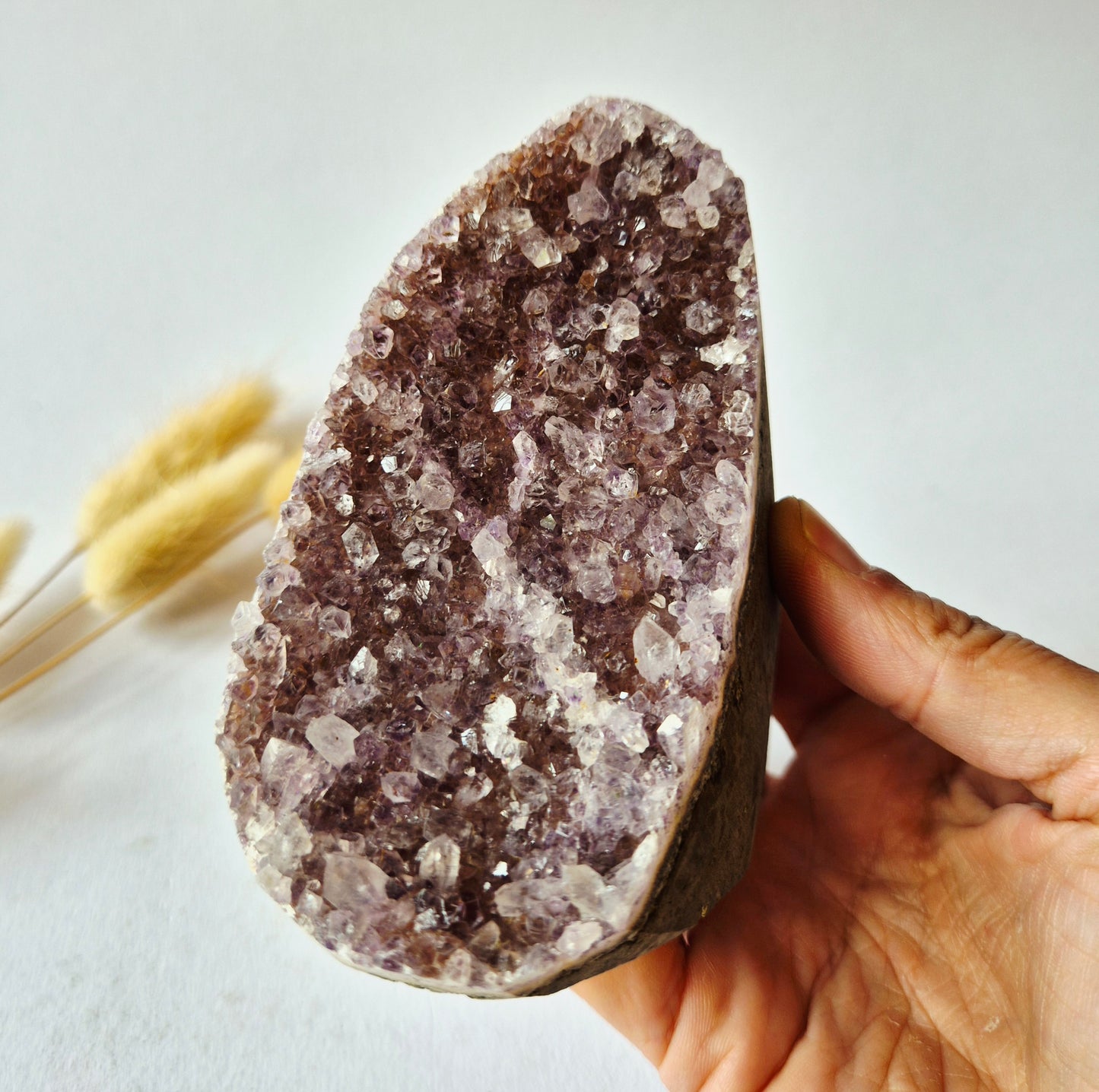 Lichtpaarse Amethist Druzy Vrije Vorm 583 gram | Gepolijste Amethist Cluster